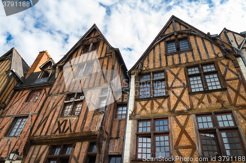 Image of Facades of half-timbered houses in Tours, France