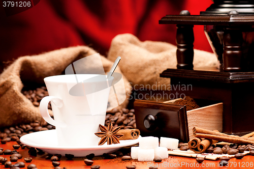 Image of Cup of coffee with spices