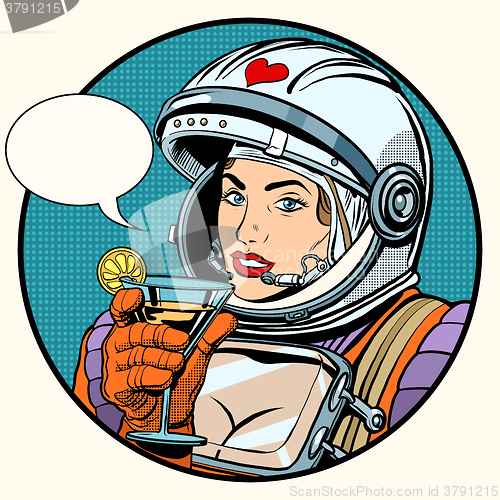 Image of love woman cosmonaut cocktail