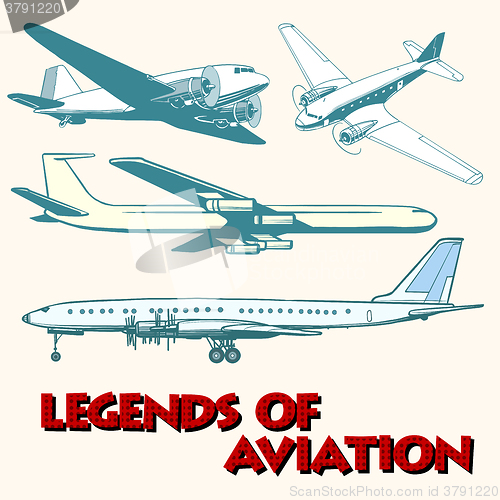 Image of Set of abstract retro planes