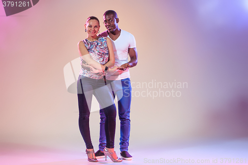 Image of Young couple, studio shot 