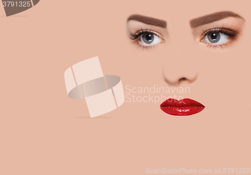 Image of The conceptual image with red lips