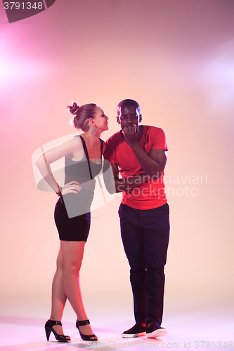 Image of The young cool black man and white woman