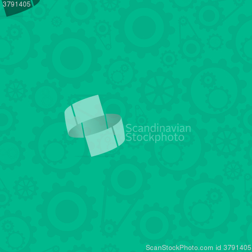 Image of Green background with cogwheels.