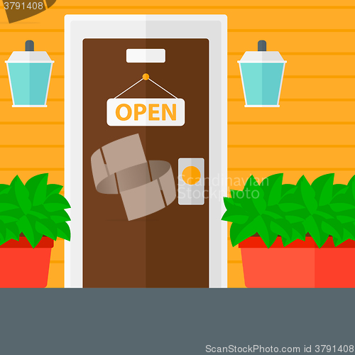 Image of Background of cafe or shop facade.