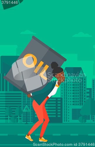 Image of Woman with oil can.