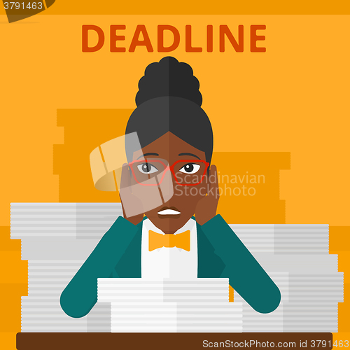 Image of Woman having problem with deadline.