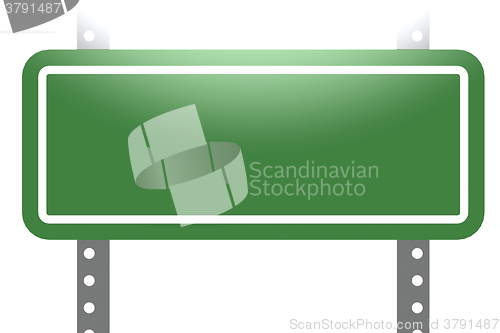 Image of Green sign board isolated