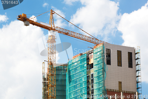 Image of Crane and construction site.