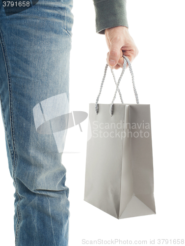 Image of Shopping man, gift bag