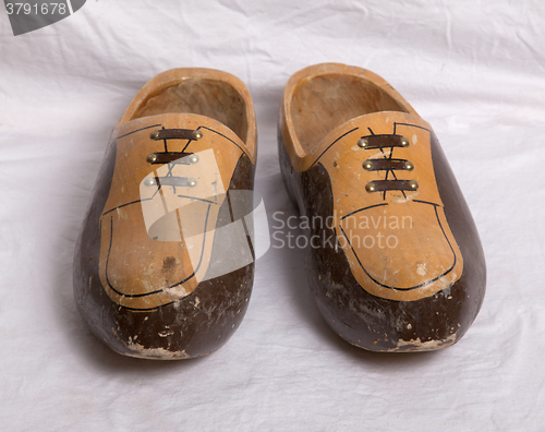 Image of Pair of traditional Dutch wooden shoes