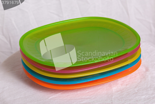 Image of Colorful plastic plates