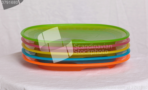 Image of Colorful plastic plates