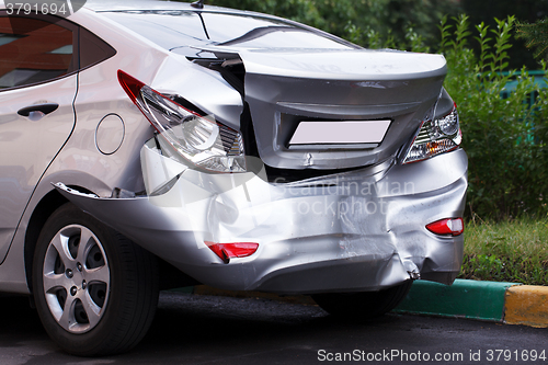 Image of Big dent on car