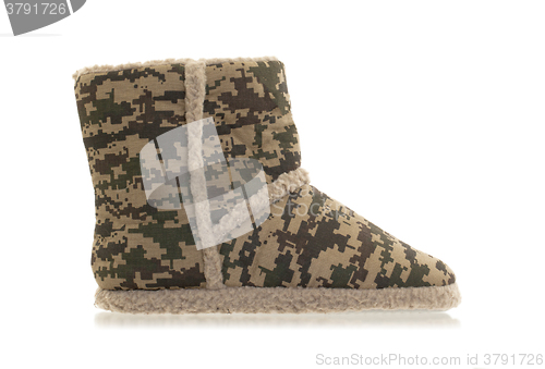 Image of Warm slipper with camouflage print