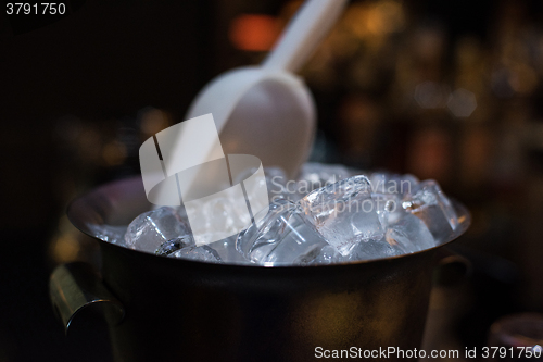 Image of Ice bucket with ice cubes