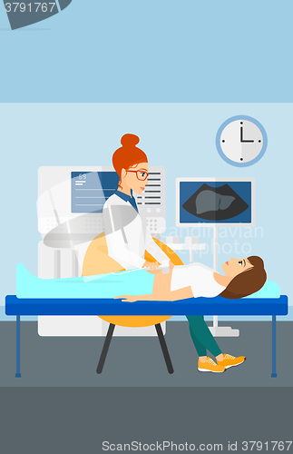 Image of Patient under ultrasound examination.