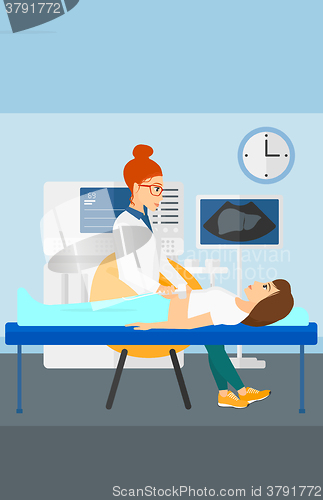 Image of Patient under ultrasound examination.