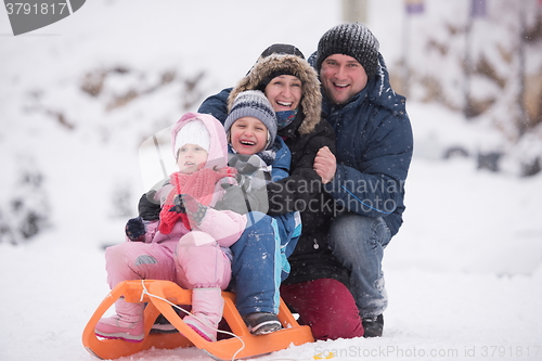 Image of family portrait on winter vacation