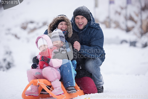 Image of family portrait on winter vacation