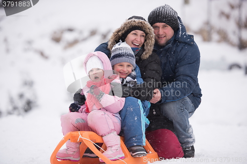 Image of family portrait on winter vacation