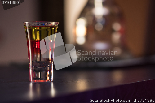 Image of drink shot at bar counter