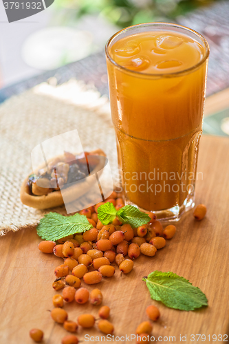 Image of fruit drink with sea buckthorn