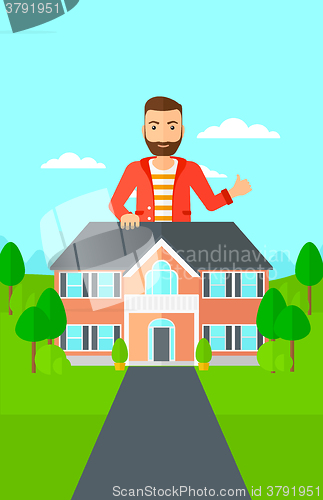 Image of Real estate agent showing thumb up.