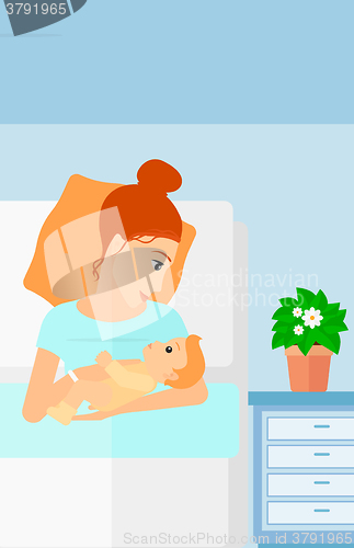 Image of Woman in maternity ward.