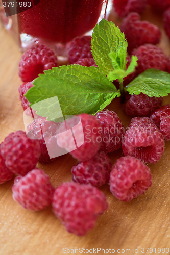 Image of fresh ripe raspberries