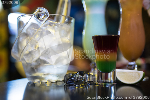 Image of cocktails on bar background