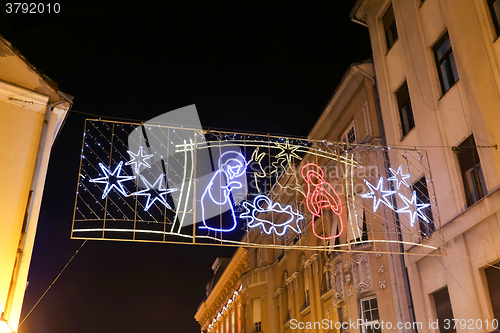 Image of Christmas decoration in Zagreb city