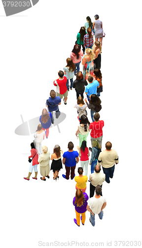 Image of cipher four made from people isolated