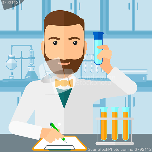 Image of Laboratory assistant working. 