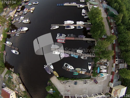 Image of yacht harbor aerial view