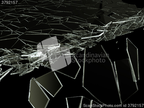 Image of Splitted or cracked glass on black