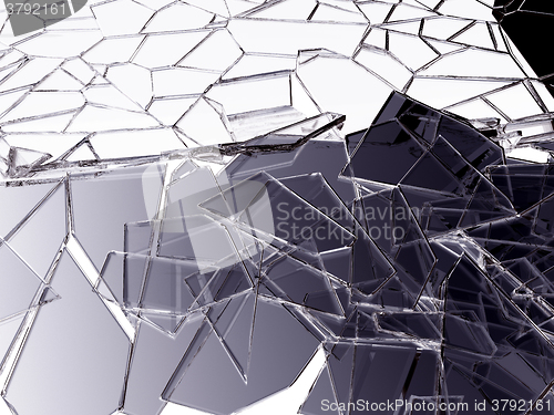 Image of Broken glass on white background