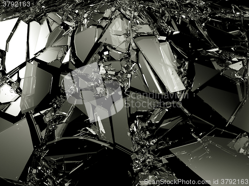 Image of Accident Pieces of broken glass over black