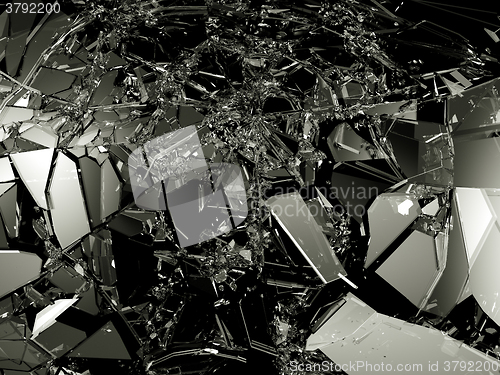 Image of Pieces of Broken or Shattered glass isolated