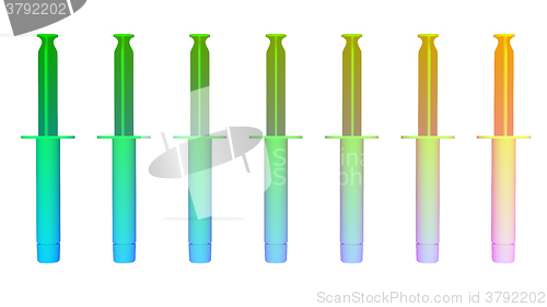 Image of Colorful Syringes isolated on white background