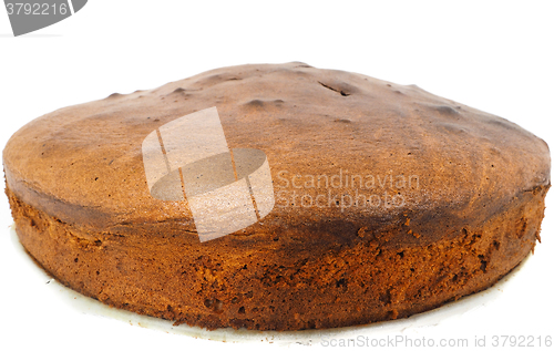 Image of Closeup of freshly made round shaped chocolate cake base