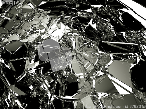 Image of Many pieces of broken and Shattered glass 