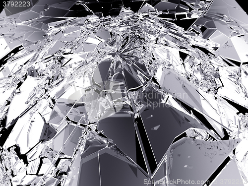 Image of Pieces of demolished or Shattered glass 