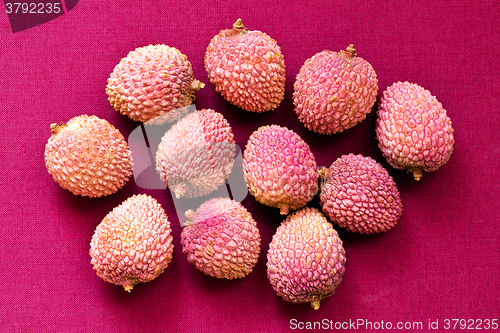 Image of Lychee fruit (litchi, liechee, or lichee)