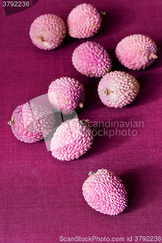 Image of Lychee fruit (litchi, liechee, or lichee)