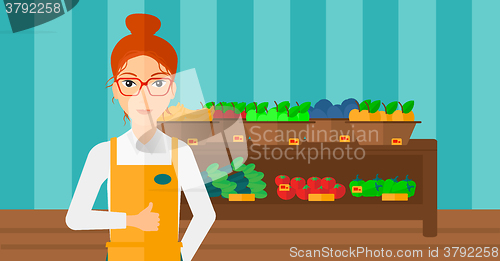 Image of Friendly supermarket worker.