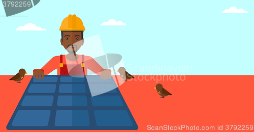 Image of Constructor with solar panel.