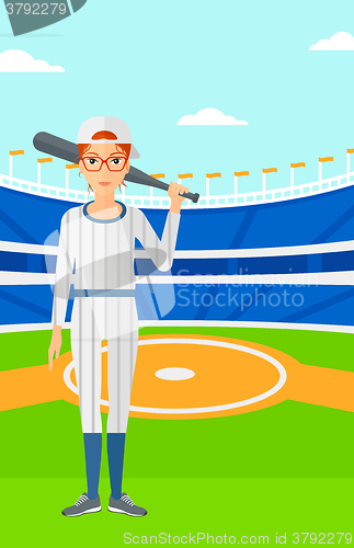 Image of Baseball player with bat.