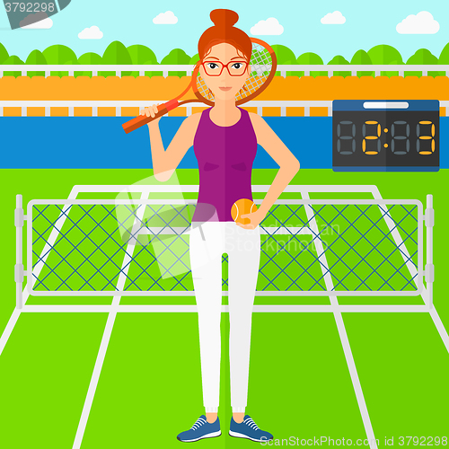 Image of Big tennis player.