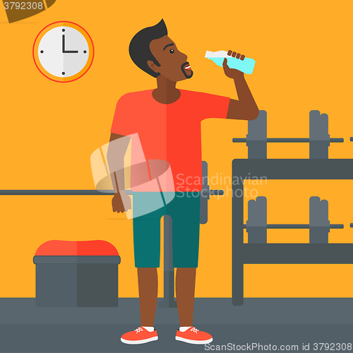 Image of Man drinking water.